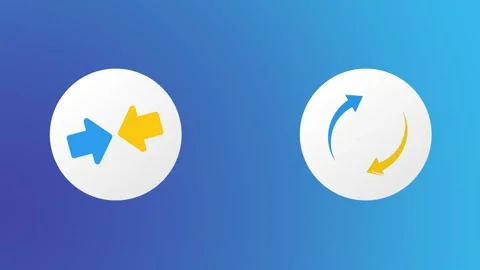 Direction Arrows and Refresh Icons on Blue Background Stock Footage 279789607