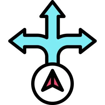 Direction arrows icon, location map and navigation vector Stock Illustration