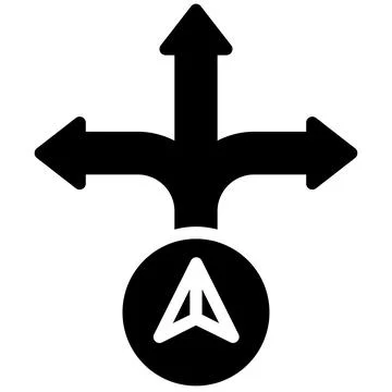 Direction arrows icon, location map and navigation vector イラスト素材