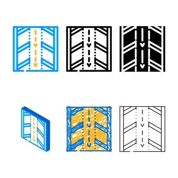 Direction arrows on parking color icon simplified vector Stock Illustration