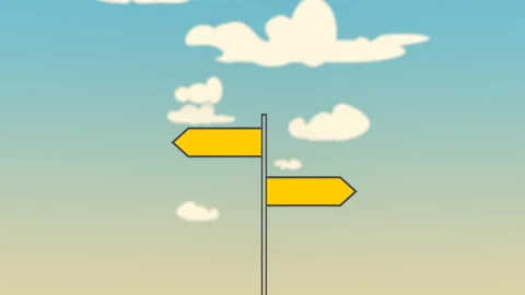 Direction arrows on a sign post pointing in different directions to the words Vídeo Stock 316482871