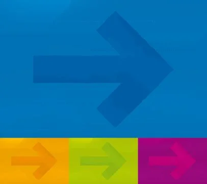 Direction background in various colors with arrow. Illustrazione stock