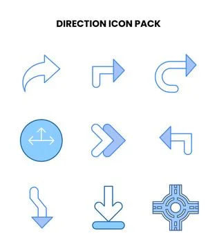 Direction Blue Scalable Icons Pack 스톡 일러스트