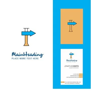 Direction board  Creative Logo and business card. vertical Design Vector Stock Illustration