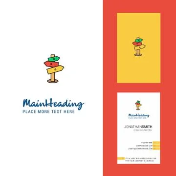 Direction board  Creative Logo and business card. vertical Design Vector Stock Illustration