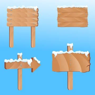 Direction board with snow Stock-Illustration