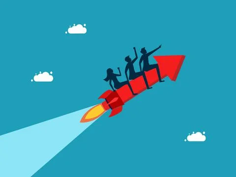 Direction of the business team. Team performance or team commitment. Business Stock Illustration