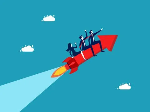 Direction of the business team. Team performance or team commitment. Business Stock Illustration
