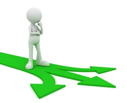 Direction choice concept  3d illustration Stock Illustration