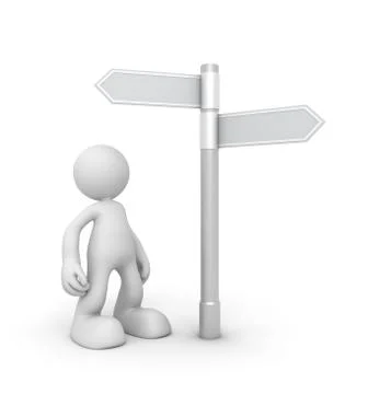 Direction choice concept  3d illustration Stock Illustration