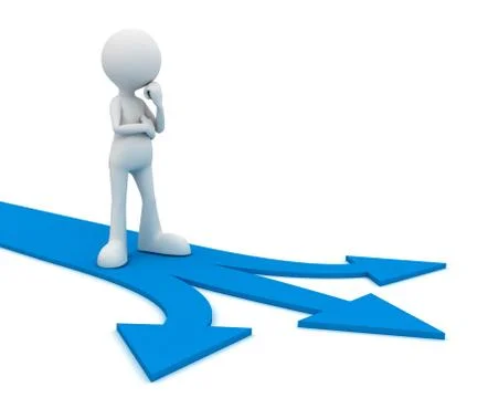 Direction choice concept  3d illustration Stock Illustration