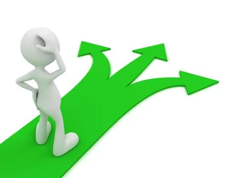 Direction choice concept  3d illustration Stock Illustration