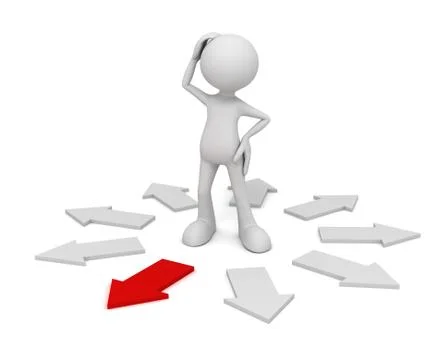Direction choice concept   3d illustration Stock Illustration