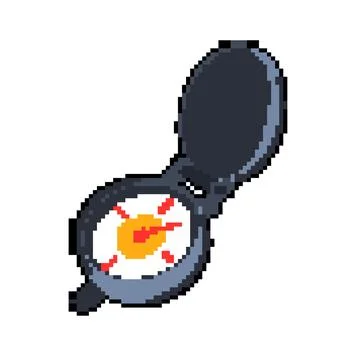 Direction compass pixel art vector illustration 스톡 일러스트
