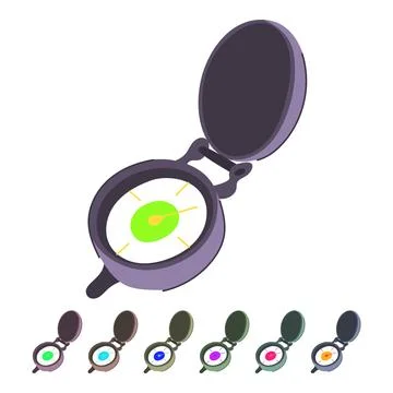 Direction compass vector cartoon graphic Stock Illustration