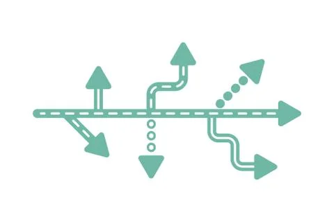 Direction concept. Abstract arrows minimal flat design. Stock Illustration