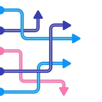 Direction concept. Abstract arrows minimal flat design. Stock Illustration