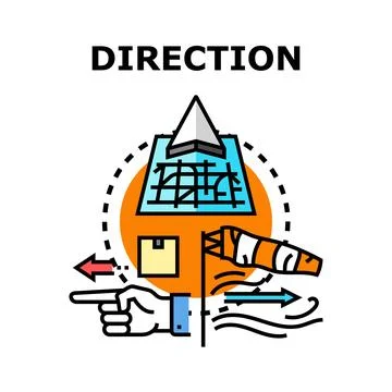 Direction concept flat color vector illustration Stock Illustration