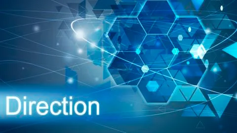 Direction concept, Innovation Computer Data Technology, background blue Illustrazione stock