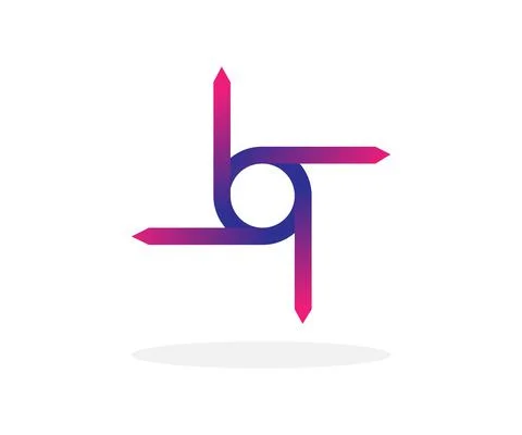 Direction concept vector design, four way direction colorful style abstract Stock Illustration