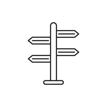 Direction cross arrows icon. Simple line, outline vector of navigation icons for イラスト素材
