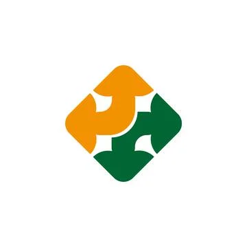 Direction. Crossroads arrows. Vector color sign. Navigation logo template. イラスト素材