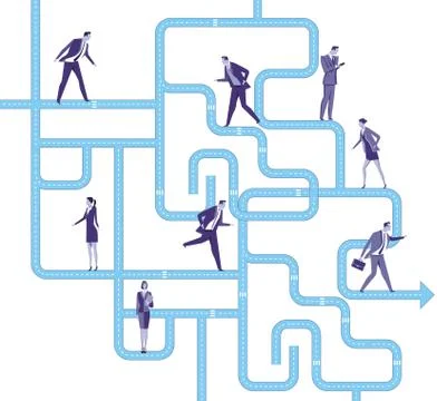 Direction determine ways and solution Stock Illustration