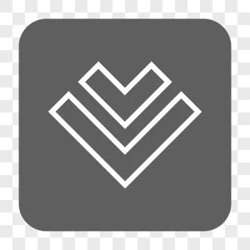Direction Down Rounded Square Button Illustrazione stock