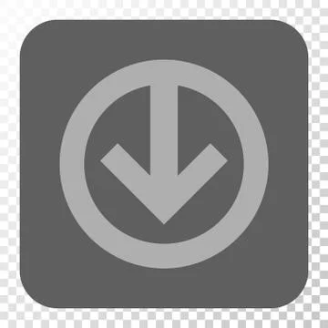 Direction Down Rounded Square Button Illustrazione stock