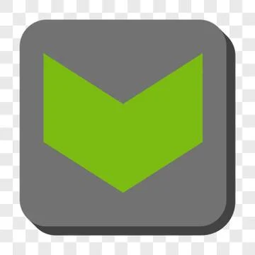 Direction Down Rounded Square Button Illustrazione stock