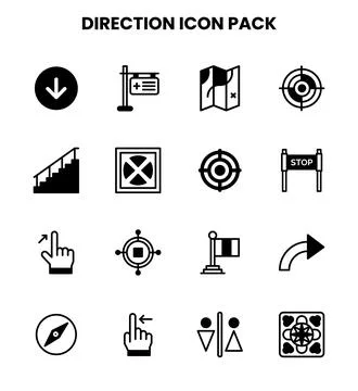 Direction DuoTone Bundle Icons Pack Illustrazione stock