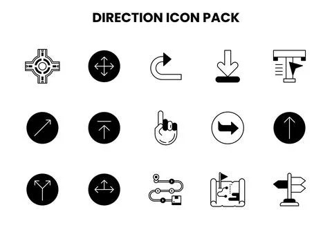 Direction DuoTone Design Icons Pack Stock Illustration