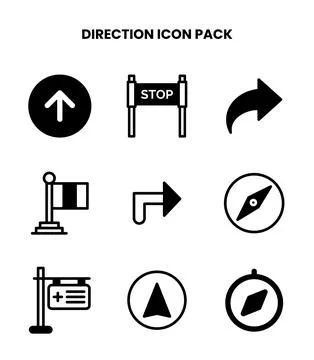 Direction DuoTone Scalable Icons Pack Stock Illustration