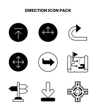 Direction DuoTone Scalable Icons Pack Stock Illustration