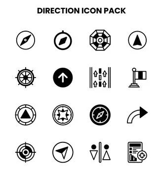 Direction DuoTone Set Icons Pack 스톡 일러스트