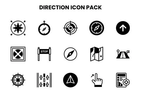 Direction DuoTone UI Icons Pack Illustrazione stock