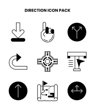 Direction DuoTone UI Icons Pack Illustrazione stock