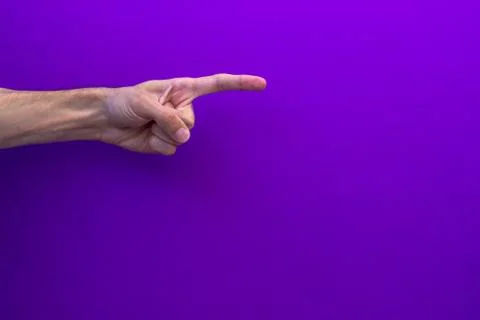 Direction finger point to the left Stock Photos