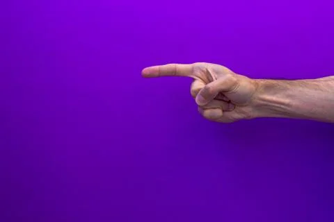 Direction finger point to the right side Stock Photos