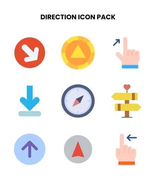 Direction Flat UI Icons Pack Illustrazione stock