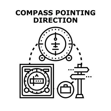 Direction guidance concept pointing compass choices Stock Illustration