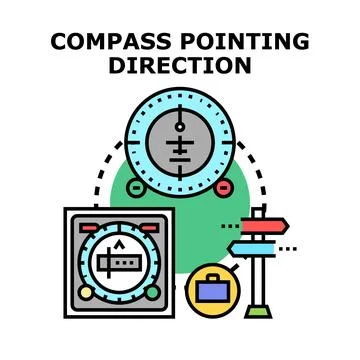 Direction guidance concept pointing compass choices Stock Illustration