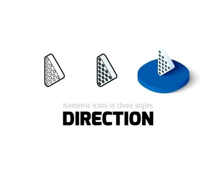 Direction icon in different style Illustrazione stock