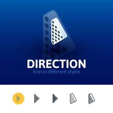 Direction icon in different style Illustrazione stock