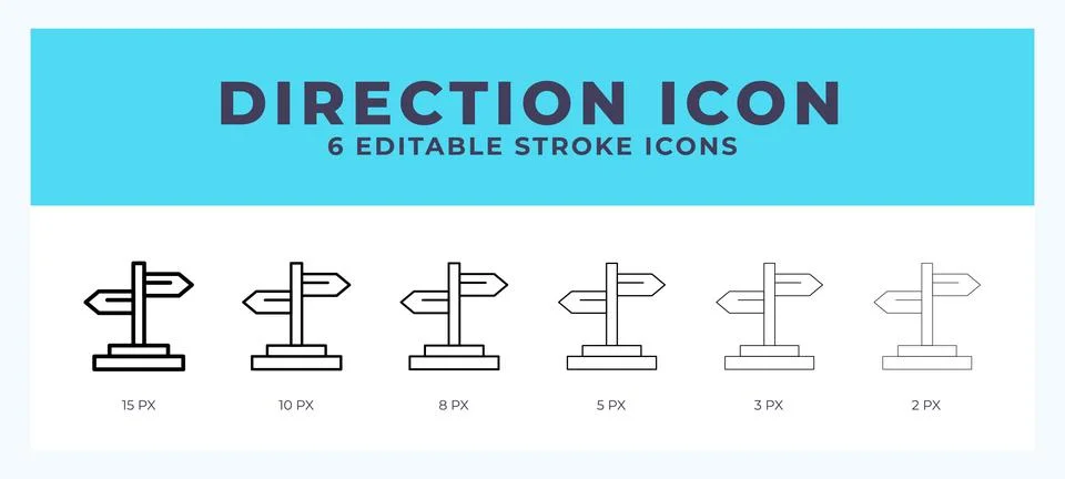 Direction icon illustration vector with editable stroke. Stock Illustration