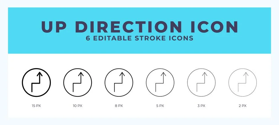 Up direction icon set with different stroke. Design elements for logo. Vect.. Illustrazione stock