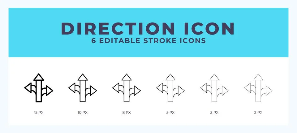 Direction icon symbol. Isolated. Vector illustration with editable stroke. Stock Illustration