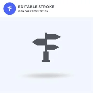 Direction icon vector, filled flat sign, solid pictogram isolated on white, logo Stock Illustration