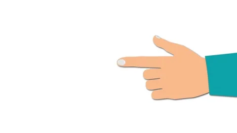Direction indicator. A hand with an index finger. Animation. Stock Footage 160660703