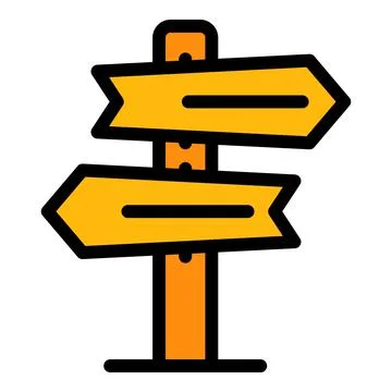 Direction indicator icon color outline vector 库存插图